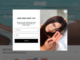 answrbeauty.com screenshot