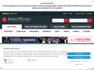 arkivmusic.com screenshot