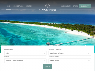 atmospherehotelsandresorts.com screenshot