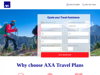 axatravelinsurance.com screenshot