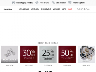 bevilles.com.au screenshot