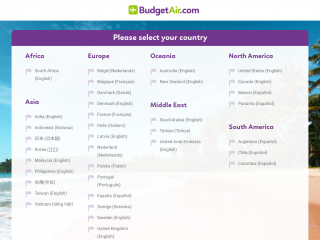 budgetair.com screenshot