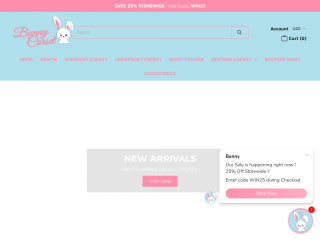 bunnycorset.com screenshot