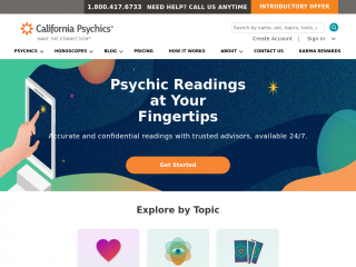 californiapsychics.com screenshot