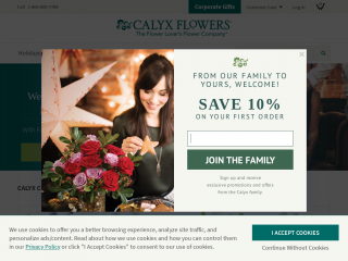 calyxflowers.com screenshot