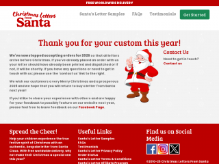 christmaslettersfromsanta.com screenshot