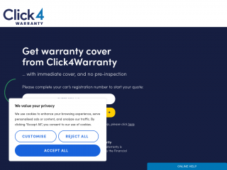 click4warranty.co.uk screenshot