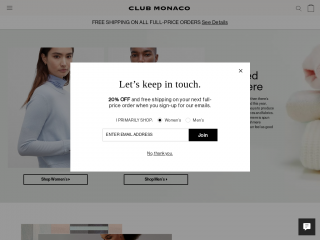 clubmonaco.com screenshot