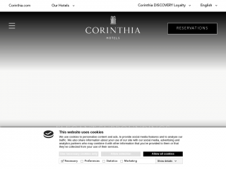 corinthia.com screenshot
