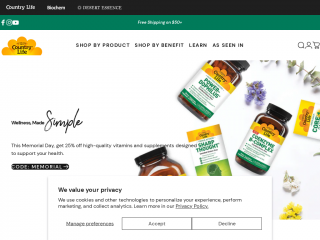 countrylifevitamins.com screenshot