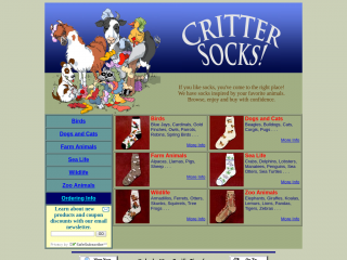 crittersocks.com screenshot