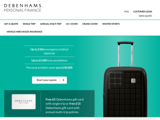 debenhams-travelinsurance.com screenshot