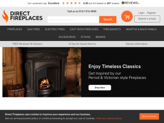 direct-fireplaces.com screenshot