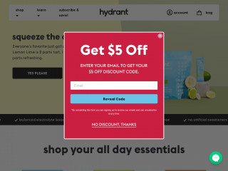 drinkhydrant.com screenshot