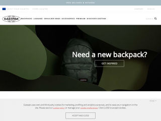 eastpak.com screenshot