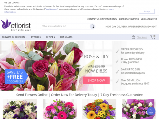 eflorist.co.uk screenshot