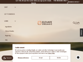 elevateorganic.com screenshot