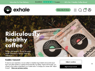 exhalecoffee.com screenshot
