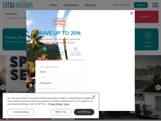 extraholidays.com screenshot