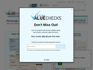 extravaluechecks.com screenshot