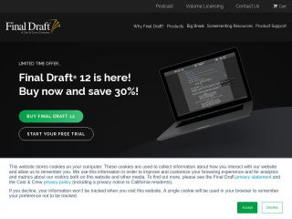 finaldraft.com screenshot