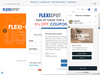 flexispot.co.uk screenshot