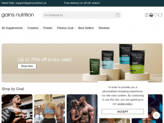 gainsnutrition.uk screenshot