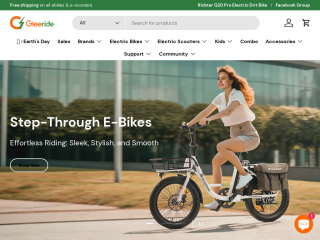 gleeride.com screenshot