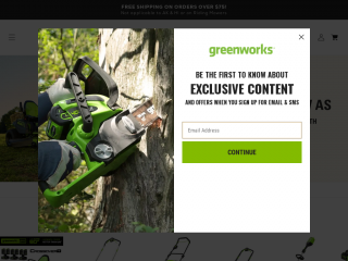 greenworkstools.com screenshot