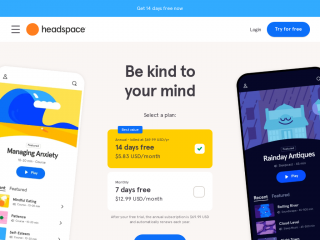 headspace.com screenshot