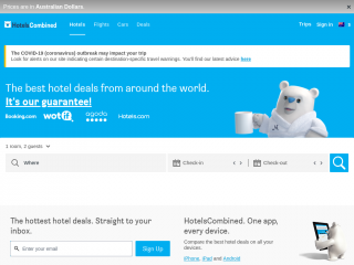 hotelscombined.com.au screenshot