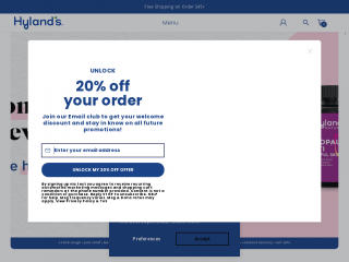 hylands.com screenshot