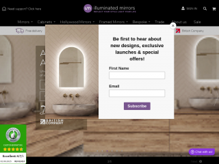 illuminated-mirrors.uk.com screenshot