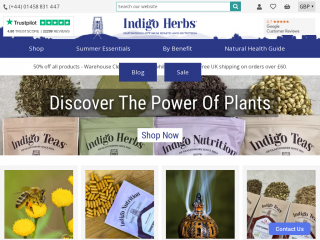 indigo-herbs.co.uk screenshot