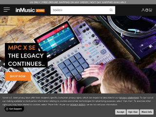 inmusicstore.com screenshot