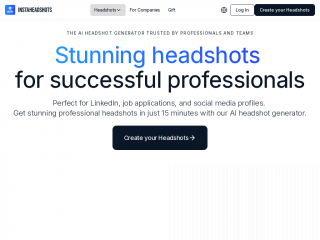 instaheadshots.com screenshot