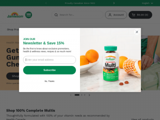 jamiesonvitamins.com screenshot