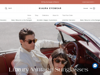 kiauraeyewear.com screenshot