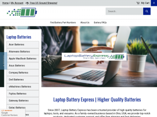 laptopbatteryexpress.com screenshot