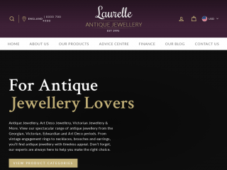 laurelleantiquejewellery.com screenshot