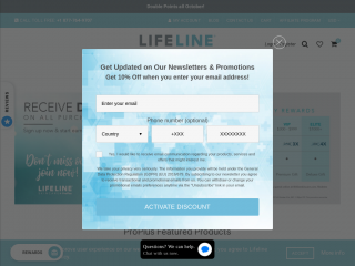 lifelineskincare.com screenshot
