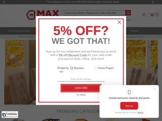 maxwarehouse.com screenshot