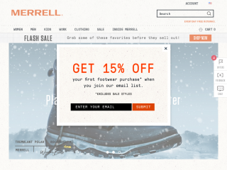 merrell.com screenshot