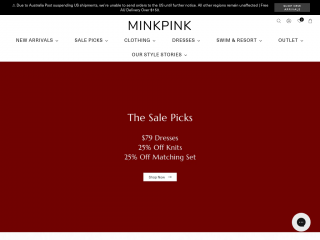 minkpink.com screenshot
