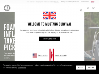 mustang-survival.co.uk screenshot