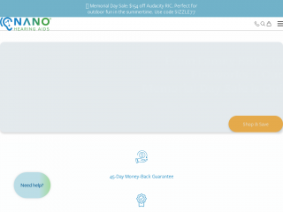 nanohearingaids.com screenshot