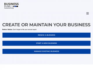 newbusinessfiling.org screenshot