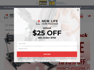 newlifecardioequipment.com screenshot