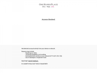 onehanesplace.com screenshot