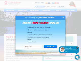pacificholidaysinc.com screenshot